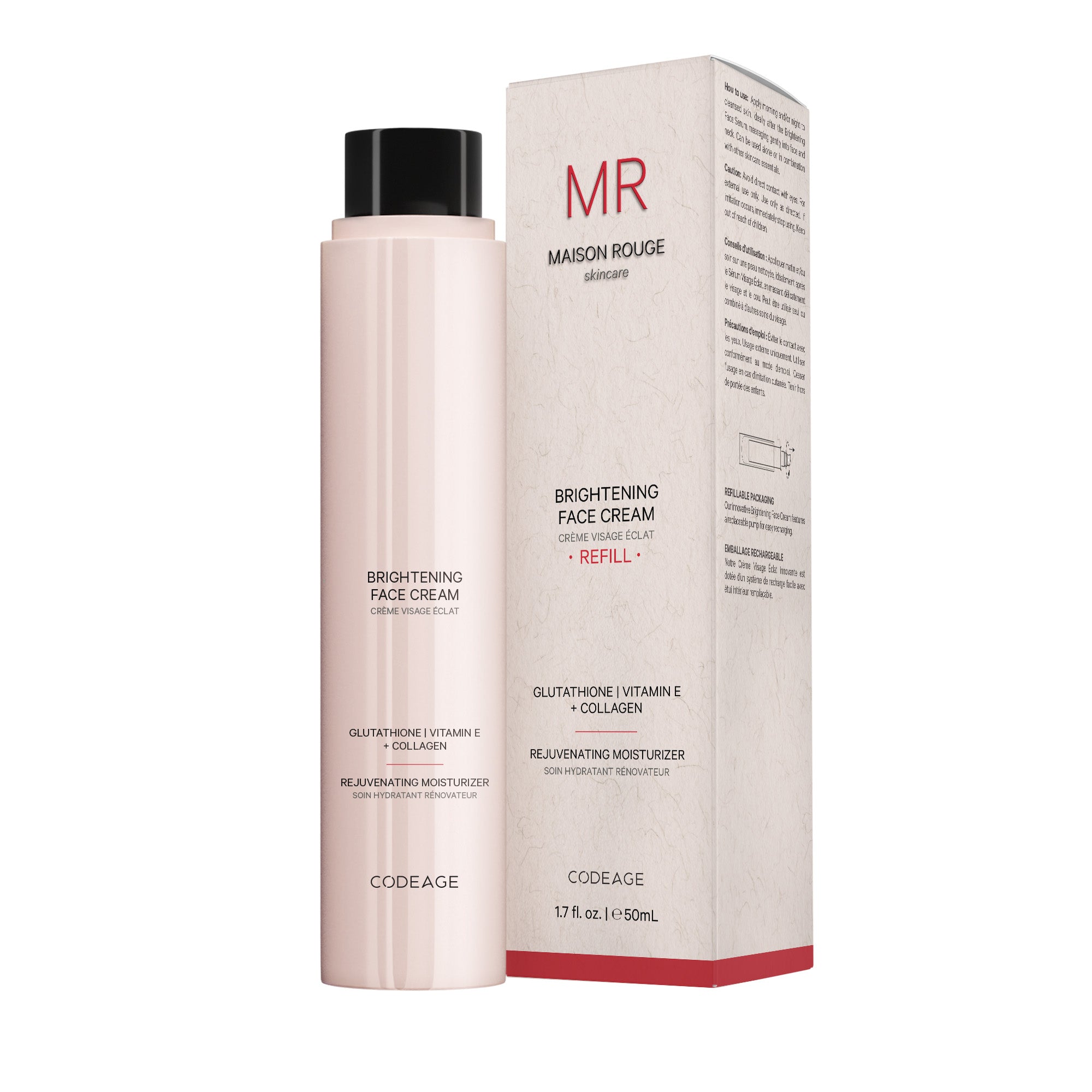 glutathione creme visage Original Glutathion Brightening Cream- With & Vitamin C Codeage Maison Rouge Brightening Face