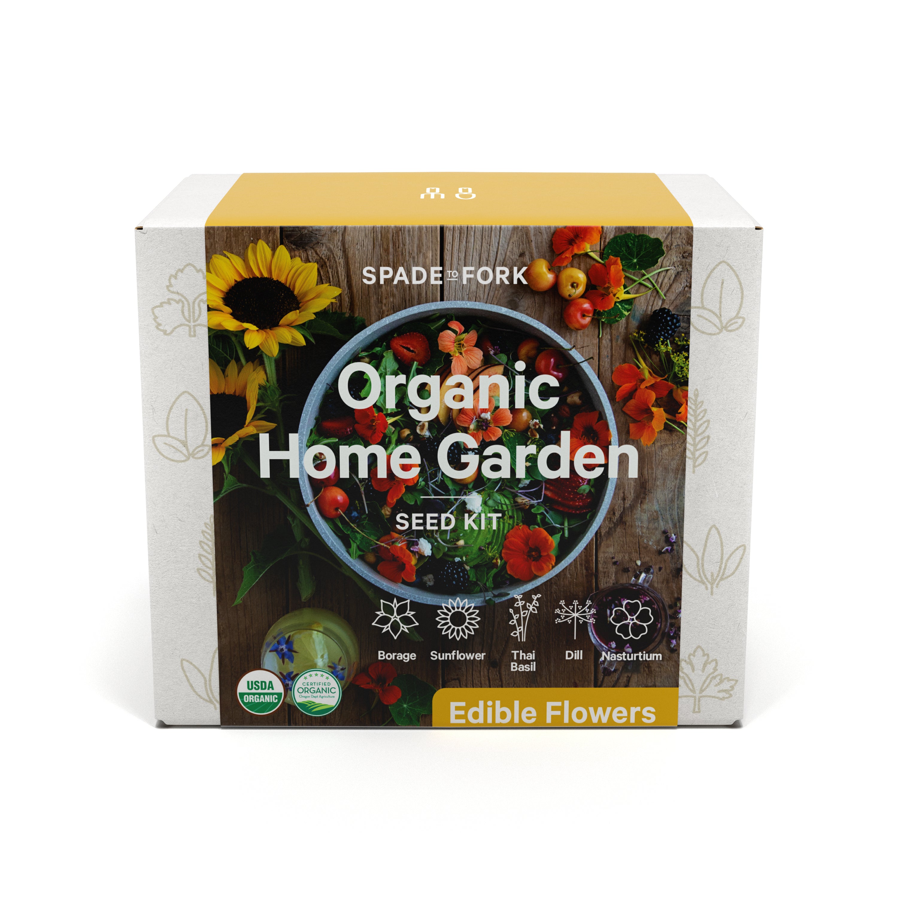 spade to fork organic home garden seed kit Organic Edible Flower Garden Seed Kit