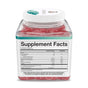 A clear plastic jar of Youtheory Irish Sea Moss+ Zero Sugar Gummies contains red gummies and features a Supplement Facts label on the front showing nutritional info and ingredients in black text on a white background.