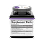 A black Youtheory Resveratrol Advanced Tablets bottle with a white label displays Supplement Facts, serving size, Vitamin C, resveratrol, proprietary antioxidant blend, daily usage instructions, and nutritional info for healthy aging.