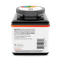 Back of a dark Youtheory Hair Collagen + Keratin Tablets bottle showing usage warnings, a barcode, and manufacturer information.