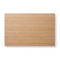 The Bambu Undercut Bamboo Cutting Board, made from sustainable bamboo with a smooth light wood grain, is shown from above on a white background.