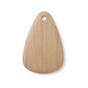 The Bambu Artisan Droplet Cutting & Serving Board features a smooth, teardrop-shaped surface with a round hole near the top. Made from sustainable bamboo, it's shown against a white background.