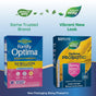 Side-by-side image of Nature’s Way Fortify® Optima® Womens 50 Billion Probiotic old and new packaging with text: “Same trusted brand, vibrant new look. Supports women’s digestive and immune health. New packaging coming soon.”.