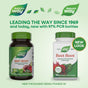 Two bottles of Nature’s Way Beet Root are shown—one in old dark packaging and one in the new white NEW LOOK packaging—highlighting plant-based antioxidant support and a switch to 97% PCR bottles.