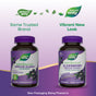 Two bottles of Natures Way Sambucus Elderberry Gummy for Immune Support: old label on the left, new look on the right. Same trusted brand, vibrant new look. Immune support with elderberry extract. New packaging phasing in.