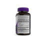 A bottle of Natures Way Sambucus Elderberry Gummy - For Immune Support with a purple cap, angled to show the Supplement Facts, dosage instructions, and ingredients—ideal for daily immune support.