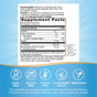 Nature’s Way Quick Calm Gummy Supplement Facts label highlights L-theanine and ashwagandha. Nutrition info provided. Icons show it’s dairy free, gluten free, gelatin free, vegetarian, and made with plant-based pectin.