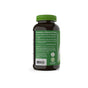A green bottle of Natures Way Magnesium Gummy with green cap shows the back label, highlighting stress relief, muscle relaxation, gluten-free and vegan certifications. Text and barcode are visible. Great for your magnesium gummies routine.