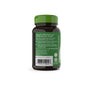 A dark plastic Natures Way supplement bottle with a green cap is shown from the back. Its label reads Berberine with Cinnamon, Supports Metabolic & Cardiovascular Health and includes a barcode, description, and contact info.