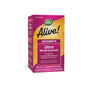 A box of Natures Way Alive!® Once Daily Womens Ultra Potency Complete Multivitamin includes 60 tablets. The pink and orange box offers high-potency support for energy, immunity, and muscle function in a womens formula.