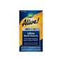 Front of a box of Nature’s Way Alive!® Mens 50+ Ultra Multivitamin, a supplement with B-vitamins for heart, brain, and eye health. The blue and yellow packaging contains 60 tablets.
