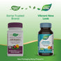 Two bottles of Nature’s Way Urinary are shown side by side—the left with old packaging and the right with the new design. Both support urinary tract health with pure botanicals.