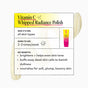 A graphic featuring Derma E’s Vitamin C Whipped Radiance Polish, suitable for all skin types and used 2–3 times a week to brighten, even skin tone, exfoliate dead skin, and nourish for plump, bouncy skin.