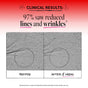 Clinical results graphic: 97% saw reduced lines and wrinkles with Derma E Anti-Wrinkle Retinol Night Treatment. Side-by-side skin close-ups labeled Before and After 8 Weeks show smoother-looking skin in the After image.