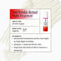 A product info card for Derma E's Anti-Wrinkle Retinol Night Treatment highlights its anti-aging formula for all skin types, to be used nightly, which helps fight wrinkles and improves skin plumpness, texture, and elasticity.