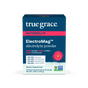 Discover True Graces ElectroMag™—a watermelon-flavored electrolyte in a blue box, offering hydration magic with 0 sugar/carbs. Each stick pack delivers 750 mg sodium, 250 mg potassium, 100 mg magnesium, and medicinal mushrooms. Non-GMO verified for optimal wellness.