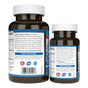 Two dark brown bottles with white caps display Carlson Labs’ Super Omegs 3 Gems. Labels highlight EPA/DHA content, purity, gluten-free, no artificial preservatives, with certification logos and QR codes visible.