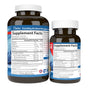 Two brown bottles of Carlson Labs Elite Omega 3 Gems display “Supplement Facts” labels listing serving size, calories, fat, EPA, DHA—nutrients for heart health—plus manufacturer and regulatory information.