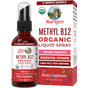 MaryRuth's Methyl B12 Organic Spray, berry flavor, delivers methylcobalamin for neuro health and energy metabolism; USDA organic, 1 fl oz (30 ml), 4-month supply.