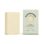 A rectangular bar of Sunniemade Moisturizing Hand & Body Bar Soap - Very Rosemary rests beside its box, which highlights its blend of rosemary essential oil, French green clay, and shea butter. The light green box, ideal for natural body care lovers, features a circular window.