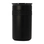 The Elemental Stainless Steel Tumbler with Ceramic Lid, 12oz, features a matte black finish, a textured grip band near the top, a sleek cylindrical shape that fits most cup holders, and has no visible branding or markings.