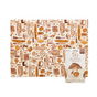 Bees Wrap Bread Wrap features bread and bakery-themed brown and orange illustrations. Shown with its packaging, this reusable wrap offers an eco-friendly way to store sourdough and baked goods while reducing single-use waste.