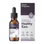 Marie Originals Healthy Ear Oil comes in a dropper bottle with matching box, which highlights its benefits: soothing ear discomfort, loosening earwax, and supporting healthy ears.