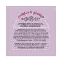 A purple Sunniemade Strengthening Conditioner Bar - Super Bloom label, adorned with a rose graphic, reads “fortifies & plumps” and highlights the power of rosehip oil. This plastic-free bar displays benefits, ingredients, and directions for use within a white-outlined arch.