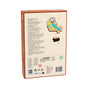 Back of the HABA 2-in-1 Wooden Puzzle - Parrot, 4+ Years box, showing an illustration of the parrot puzzle with multilingual product descriptions and a warning label.