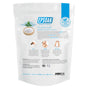 Back of San Francisco Salt Co Epsom Salts - Everyday Muscle Soak: labeled with peppermint essential oil. Shows instructions, ingredients, and three illustrated uses—for bath, shower, and foot soak.