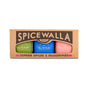 The Spicewalla Hot Chocolate Drink Mix Collection features three tins—Mexican Hot Chocolate, Classic Hot Chocolate, and Cinnamon Roll Hot Chocolate—made with Guittard cocoa in colorful packaging.