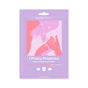 A pink and purple sheet mask package from FaceTory, featuring two illustrated hands making a pinky promise and white sparkles. The text reads: “FaceTory Girls’ Night Glow Face Sheet Masks.”.