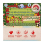 The back of the Dr. Squatch Ninny Scrubbins Bar Soap box, adorned with festive holiday designs, showcases ingredients, product benefits, and daily use instructions to lather up and scrub down.