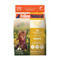 The Feline Natural Grain-Free Freeze-Dried Cat Food bag features a cat in grass, highlighting its New Zealand Chicken Feast made with natural ingredients, cage-free chicken, and no artificial preservatives. Suitable for all life stages.