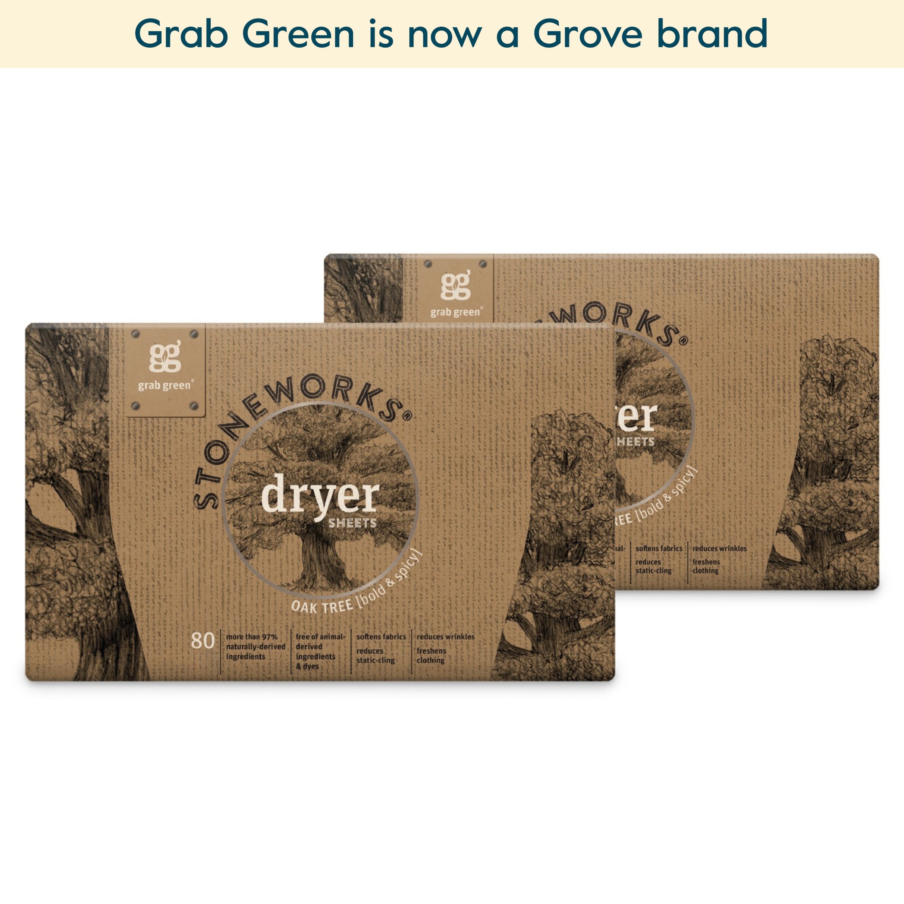 grab green Stoneworks Dryer Sheets - 2 Pack - Oak Tree,New Products : American Fashion Style Bags On Sale