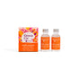 Two small glass bottles and a colorful box of Grove Co. Multi-Purpose Cleaner Concentrate - Summer Collection, made with bio-based ingredients and a willow & apricot scent, are shown on a white background with floral orange and pink packaging.
