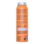 An orange cylindrical Strengthening & Soothing Powder Shampoo bottle by The Powder Shampoo with a silver cap includes black-printed instructions, ingredients, usage tips for hair growth, and lathering/rinsing illustrations on the back label.