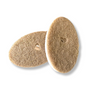 Scrub Be Love’s Oval Heart Dish Sponge 4-Pack features oval-shaped, brown, textured sponges made of natural fiber—ideal for eco-friendly cleaning and perfect for replacing plastic-based products in your home.