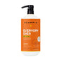 Alaffia EveryDay Shea Body Lotion comes in a large pump bottle, is unscented for sensitive skin, and is perfect for normal to very dry skin. Made with fair trade shea butter, this nourishing lotion ensures ethical sourcing. The bottle features an orange label with white and yellow text and displays a small tree graphic.