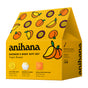 Anihana Shower & Body Gift Set in a yellow box with illustrated mango and passionfruit highlights the tropical scent. Includes shower steamer, feel-good soap, and exfoliating soap bar made with nourishing ingredients.