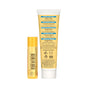 The Burts Bees Hive Favorites Beeswax Gift, featuring yellow-packaged products, stands upright with the lotion’s back label and balm’s barcode visible against a white background.
