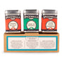 Spicewalla’s Mediterranean 3 Pack Collecountion features flavorful tins like Herbs de Provence, Modena Balsamic Rub, and Amore Italian Seasoning, all packaged in a box labeled The Mediterranean Collection.