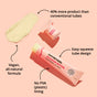 A pink tube of Sunniemade Nourishing Lip Balm - Blossom Butter featuring a vegan formula with nourishing baobab oil, a plastic-free paper squeeze tube for easy application, and 40% more product than conventional tubes.