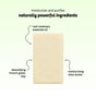 A rectangular Sunniemade Moisturizing Hand & Body Bar Soap - Very Rosemary is pictured, with arrows pointing to its naturally powerful ingredients: real rosemary essential oil, detoxifying French green clay, and moisturizing shea butter. Text above reads: “Naturally powerful ingredients—a testament to natural body care.”.