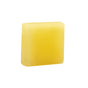 The Good Juju Body & Home Moisturizing Shave Bar is a solid, square-shaped yellow bar with smooth edges, ideal for zero waste shaving, shown against a plain white background.