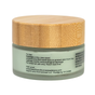 A small green jar of “Tallow Face Cream - Anti-Aging” by Hearth and Homestead, featuring a light wooden lid and bio-active ingredients, with product instructions printed on the side, displayed against a white background.