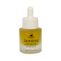 A small glass bottle of Hearth and Homestead Dewdrop Cleansing Oil, featuring a dropper cap and filled with yellowish oil. Formulated with nourishing oils, this cleansing oil suits every skin type and makes an excellent makeup remover. Net weight: 1 fl oz (30 mL).