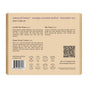 Brown cardboard box labeled Soapymania Body Care Set, includes exfoliating bar soap, sugar scrub cubes, loofah bar soap in Oatmeal Butter, Mango Coconut Sorbet & Lavender Tea scents; details, contact info & QR code included.