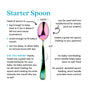 The Ahimsa Baby Starter Spoons feature measurement labels, a perfectly sized handle, and a non-toxic design—making them ideal for baby-led feeding, toddler snacks, and helping babies learn to self-feed by mimicking adults.